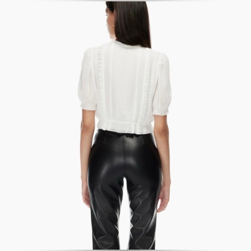 New Aritzia Wilfred Mansfield Ruffle Blouse Floral - Picture 7 of 8